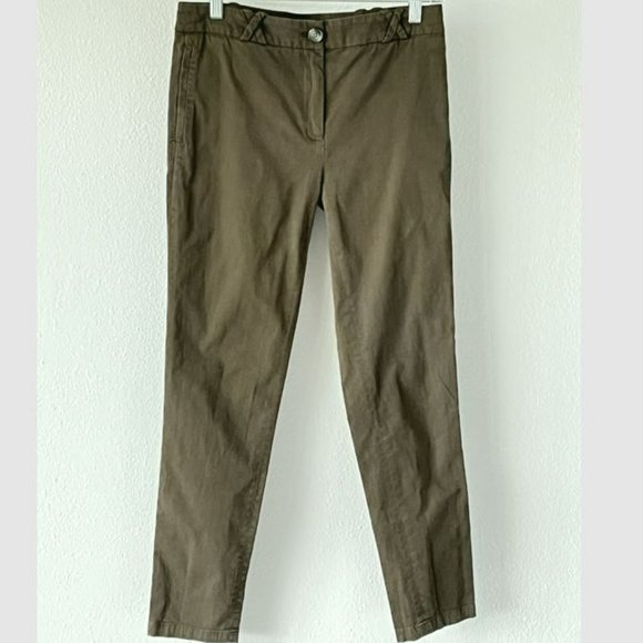 Lacoste Pants - LACOSTE olive green slim leg trouser pants size 2